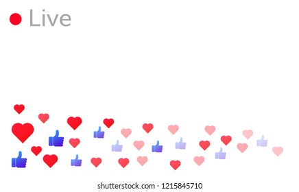 Live stream likes background . Online video broadcast template