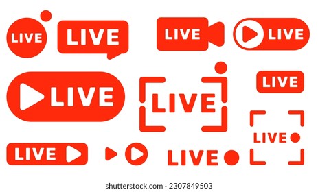 Live stream line icon online , isolated on white background ,Vector illustration EPS 10