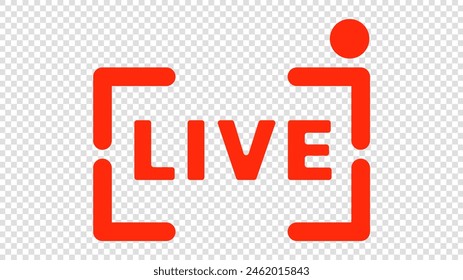 Live stream line icon online isolated on a transparent background , illustration Vector EPS 10