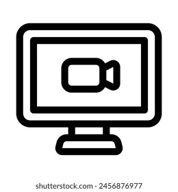 Live Stream Line Icon - Single Icon, Vector