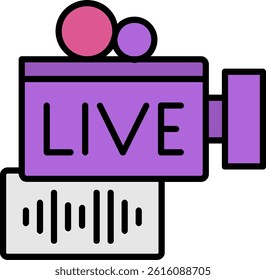 Live Stream Line Vector Icon Design