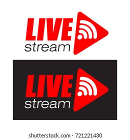 Live Stream Logo Design. Vector Illustration. 