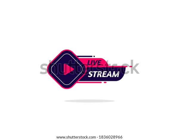Live Stream Logo. Element for\
broadcasting or online tv live streaming. Video stream\
icons.