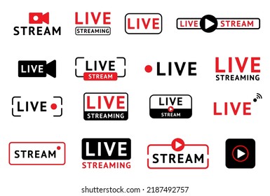 Live Stream. Lower Broadcast Icon. For Third News. Overlay TV Text. Modern Music Bar. Video Show. Online Streaming Stickers. Network Technology. Media Channel Label. Vector Symbols Set