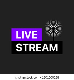 Live Stream Lower Third Vector Illustration. Live Stream Overlay For 
Live Broadcast