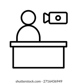 Ilustración vectorial de iconos de contorno de transmisión en vivo