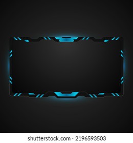 Límite de vídeo del panel de facecam de videojuegos con superposición en directo con efecto de luz de neón
