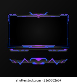 Live Stream Overlay Gaming Interface Video Border Frame. Face Cam Overlay Screen Panel For Video Streaming Platforms.