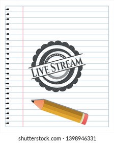 Live Stream pencil draw. Vector Illustration. Detailed.