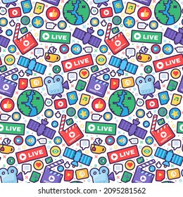 Live stream producing flat outline seamless pattern