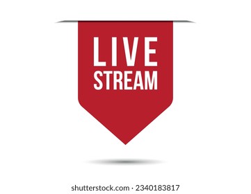 live stream red banner design vector illustration