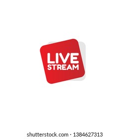 live stream red banner. modern label