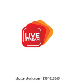 live stream red banner. modern label 