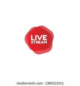 live stream red banner. modern label 
