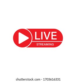 Live stream red vector design element with play button