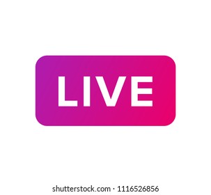 Live Stream sign, emblem, logo. Vector Illustration. Social media icon live streaming. 