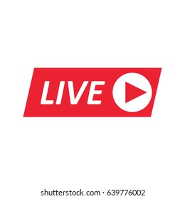 Live Stream sign, emblem, logo. Vector Illustration