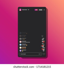 Live stream social media app interface Vector
