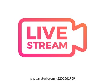 Live Stream, Streaming Flat Design Icon