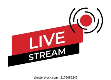 Live stream symbol icon. Online stream sign. Flat simple design. Vector illustration