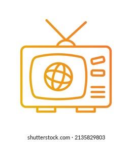 live stream television, networking gradient icon
