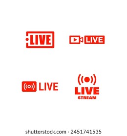 Live stream TV icons of Sport News Logo. business broadcasting media symbol vector of Sports broadcast online channel lives streaming television emblem icon sets.