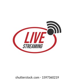 Live stream tv logo icon vector image. Live Streaming online sign vector design 