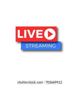 live stream tv logo icon vector web banner 