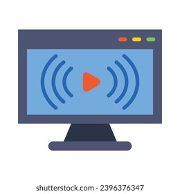 Live Stream Vector Flat Icon For Personal And Commercial Use.
