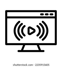 Diseño de iconos del vector de transmisión en directo
