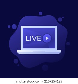 Live stream video, vector illustration