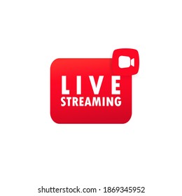 Live stream web button. Blogging. Live video. Streaming. Social media concept. Vector on isolated white background. EPS 10