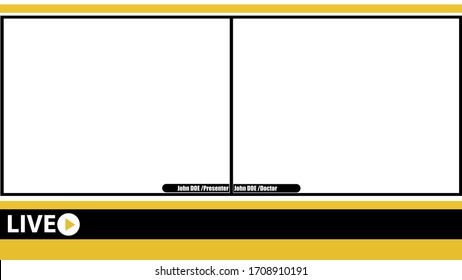 live stream yellow template equal dimensions