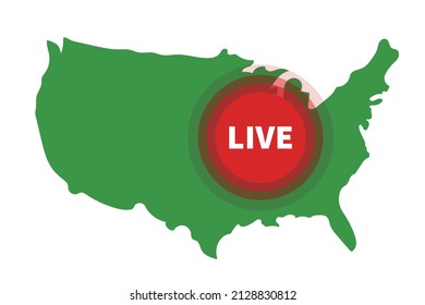 Live streaming from the Americas. Live broadcast. Vector.