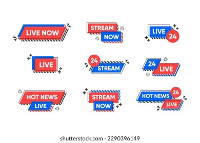 Live Streaming Badge Icon Template Collection Set