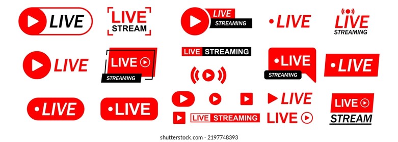 Live Streaming big collection vector illustration