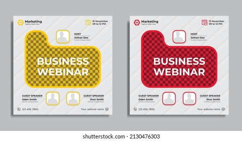 Live streaming business webinar conference workshop social media or Instagram post template vector premium