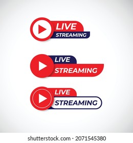 live streaming button design template. Content creator channel.
