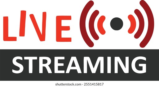 Botões de transmissão ao vivo e ícone de vetor