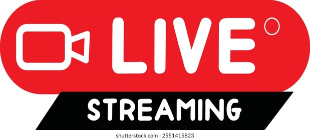 Botões de transmissão ao vivo e ícone de vetor