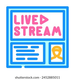 live streaming color icon vector. live streaming sign. isolated symbol illustration