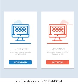 Live, Streaming, Live Streaming, Digital  Blue and Red Download and Buy Now web Widget Card Template