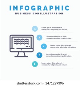 Live, Streaming, Live Streaming, Digital Line icon with 5 steps presentation infographics Background. Vector Icon Template background