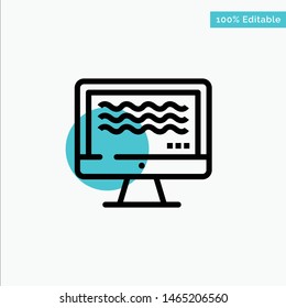 Live, Streaming, Live Streaming, Digital turquoise highlight circle point Vector icon. Vector Icon Template background