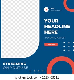 Live Streaming feed design social media post template