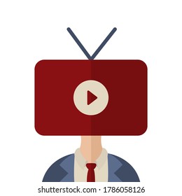 Icono de streaming plano en vivo. Ilustración de marketing digital. Vector.