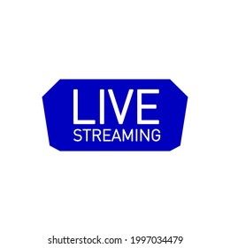 Live streaming flat shape icon. Flat shape design element with play button for news,radio,TV or online broadcasting or online stream isolated on white background. Live webinar icon for Social media