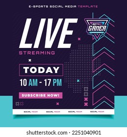 Live Streaming Gaming Banner Template with Logo for Social Media Flyer