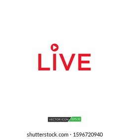 Live streaming icon or badge. Online stream logo vector design elements for tv, shows, movies and live performances