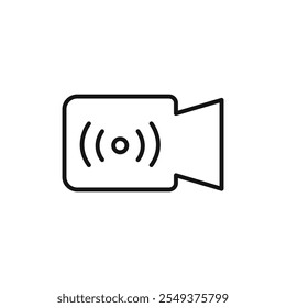 Live streaming icon black and white vector outline sign